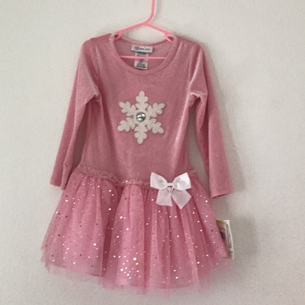 NWT Bonnie jean girls toddler pink dress size 4T